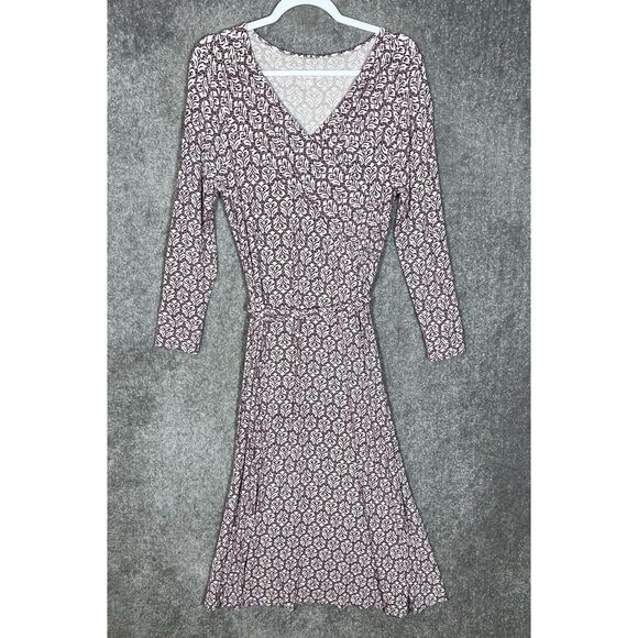 Soft Surroundings Dresses & Skirts - Soft Surroundings Long Sleeve V-Neck Belted Maxi Dress Womens Size Large‎ Purple